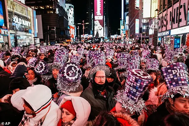 New Year's Celebration in Times Square Amid Cold Weather and Public Gatherings