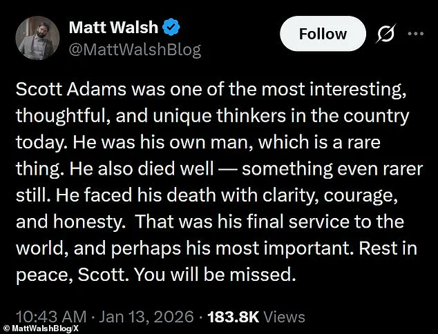 Donald Trump's Tribute to Scott Adams Sparks Reflection on Satirical Legacy and Public Figure Influence