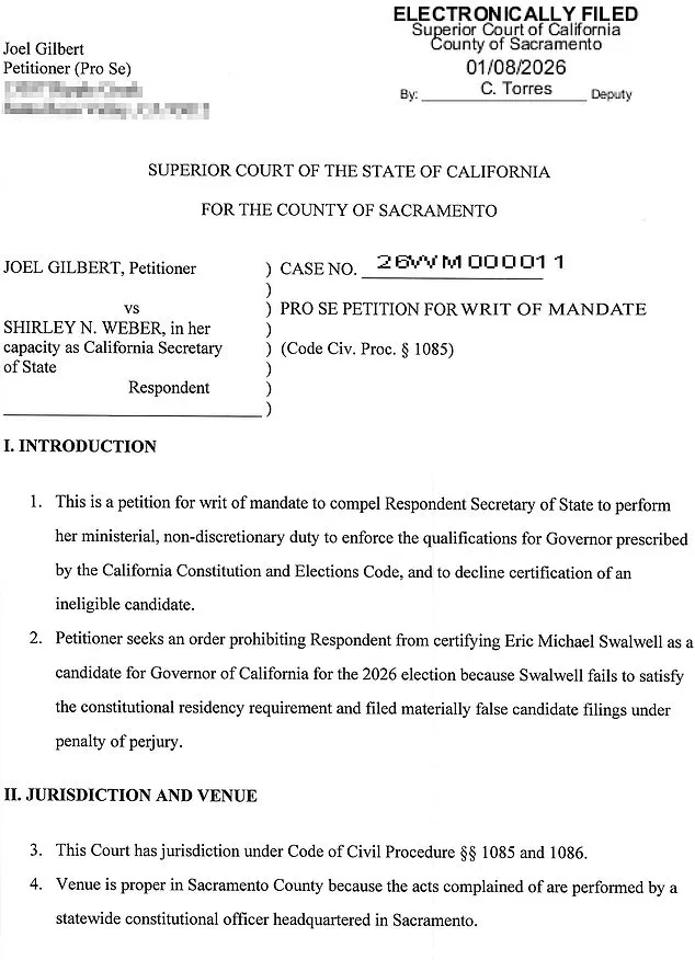 California's Residency Rules Face Legal Challenge in Governor's Race, Raising Questions About Eligibility Standards