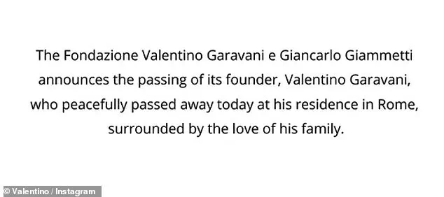 Fashion World in Shock as Iconic Designer Valentino Garavani Passes at 93, Legacy Cemented in Haute Couture