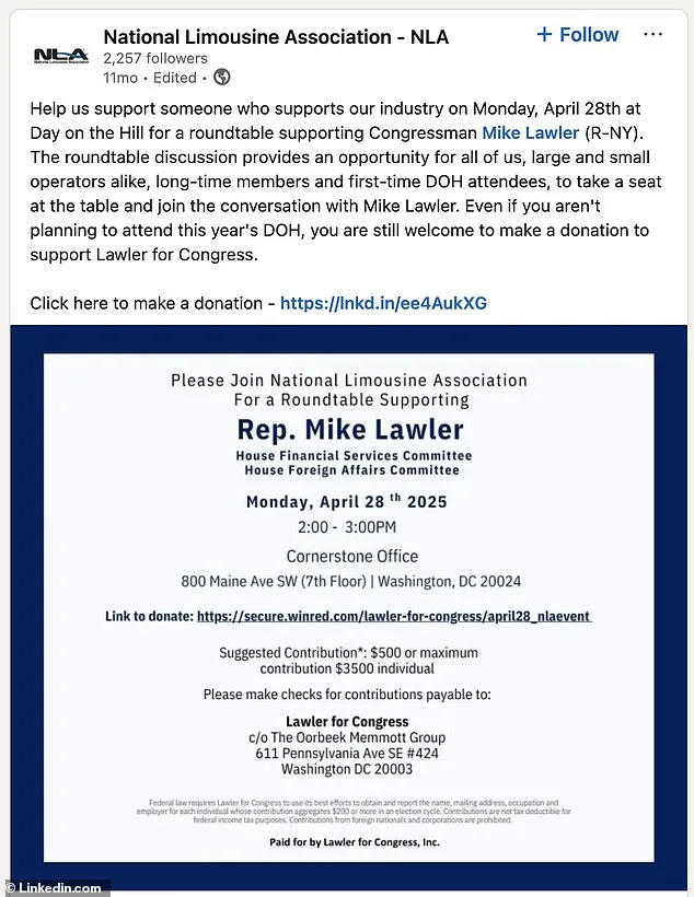 Limousine Lawler: New York Congressman Under Fire for Campaign's Extravagant Spending on Luxury Items